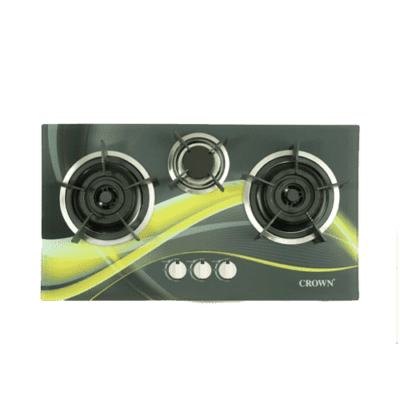 CROWN Cr-20G Hob 3 Burner Tempered Glass on Installments