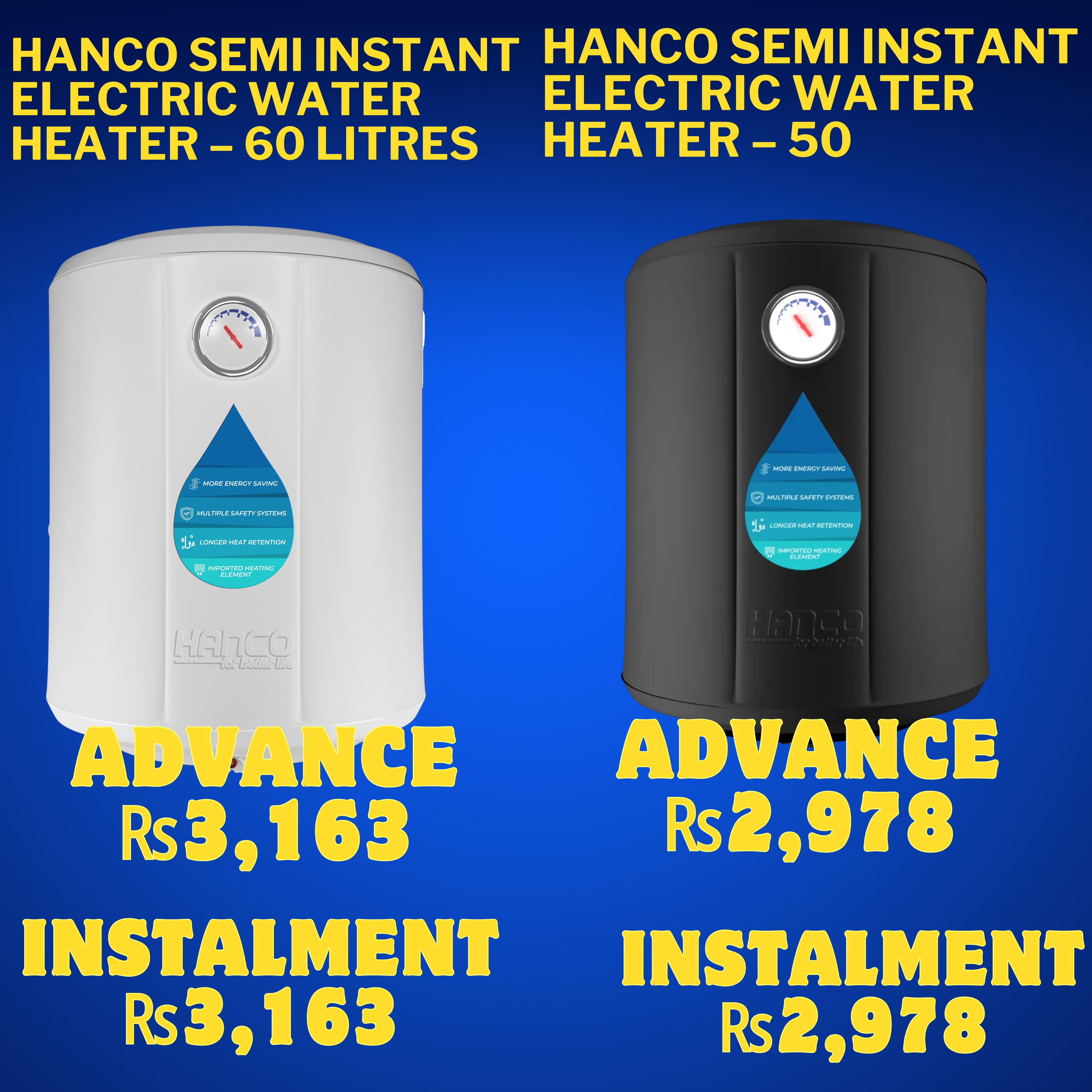 Hanco Semi Instant Electric Water Heater – 50