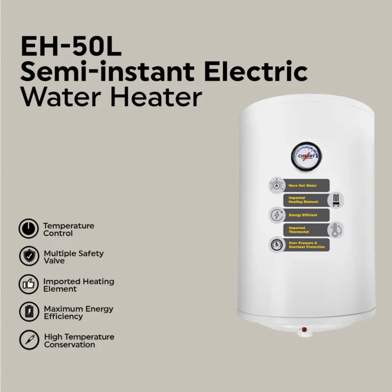 Semi Instant Electric Water Heater – EH 50 Litres Body Size – Smart Electric Geyser